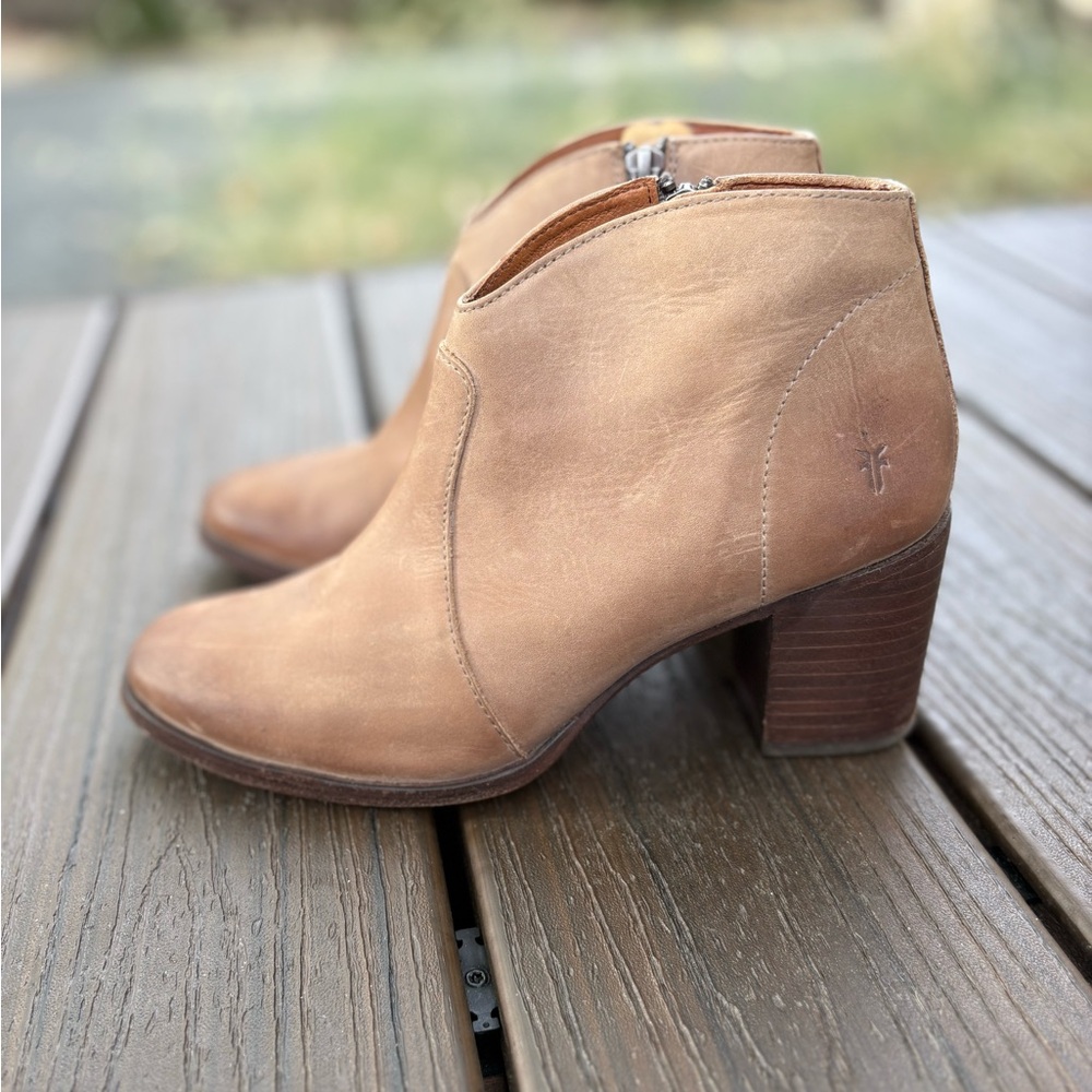 Frye Tan Heeled Boots